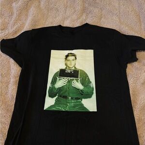 Elvis Presley- Black Graphic T-Shirt with Green Print